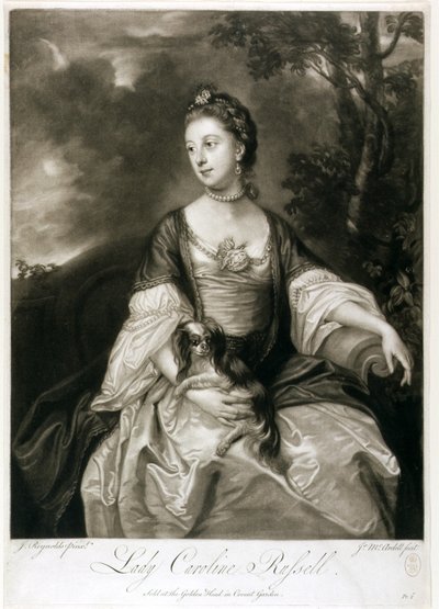 Lady Caroline Russell, graviert von James McArdell (ca. 1729-65) von Joshua Reynolds